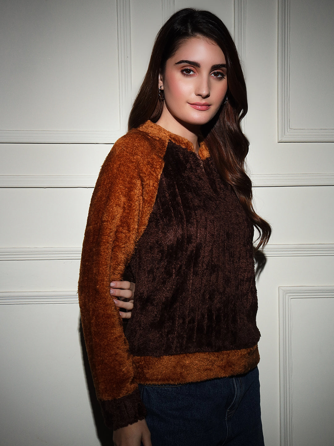 TANDUL Women Full Sleeve Self Design Sweatshirt