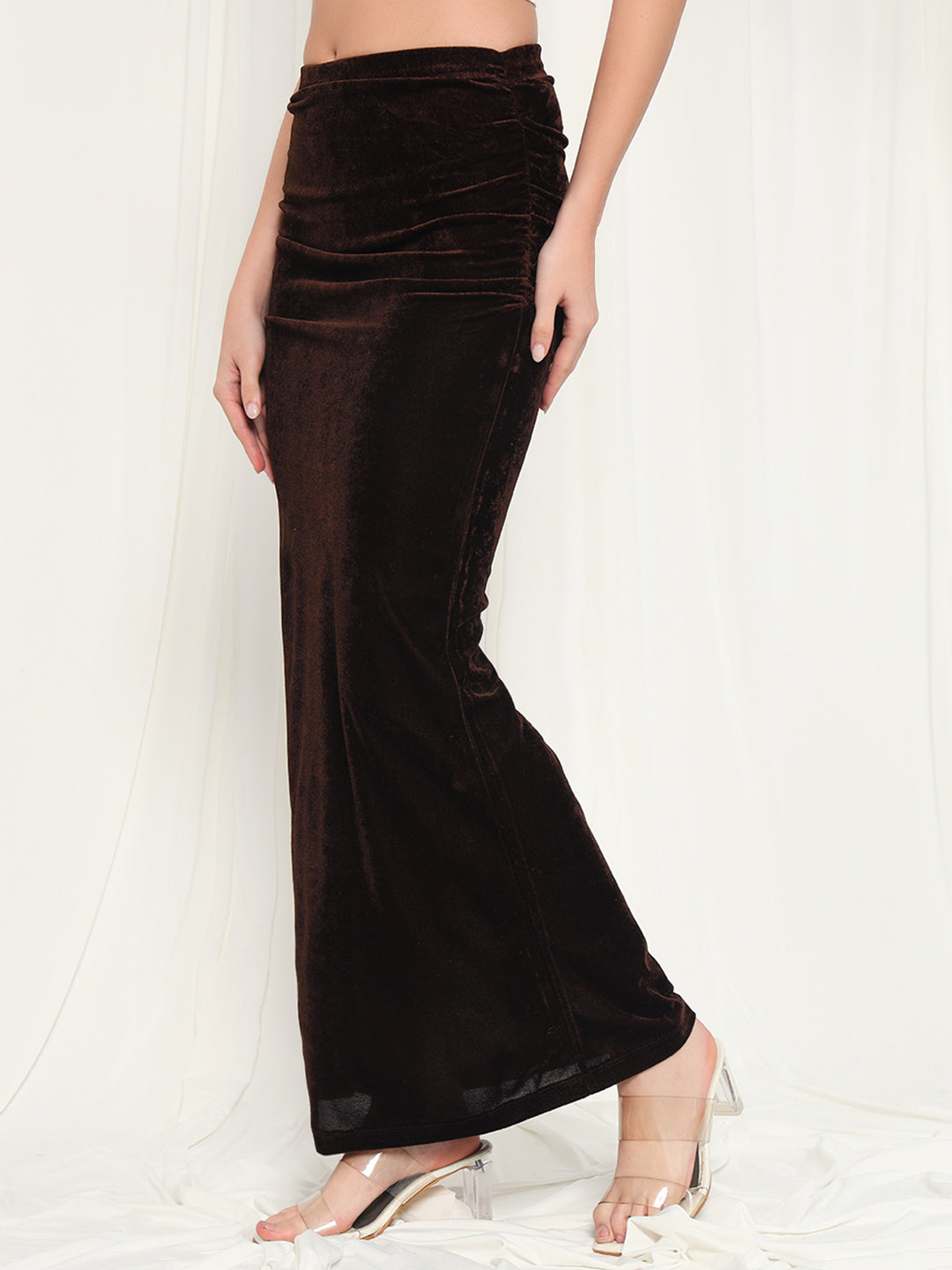 TANDUL Women Solid Straight Brown Skirt
