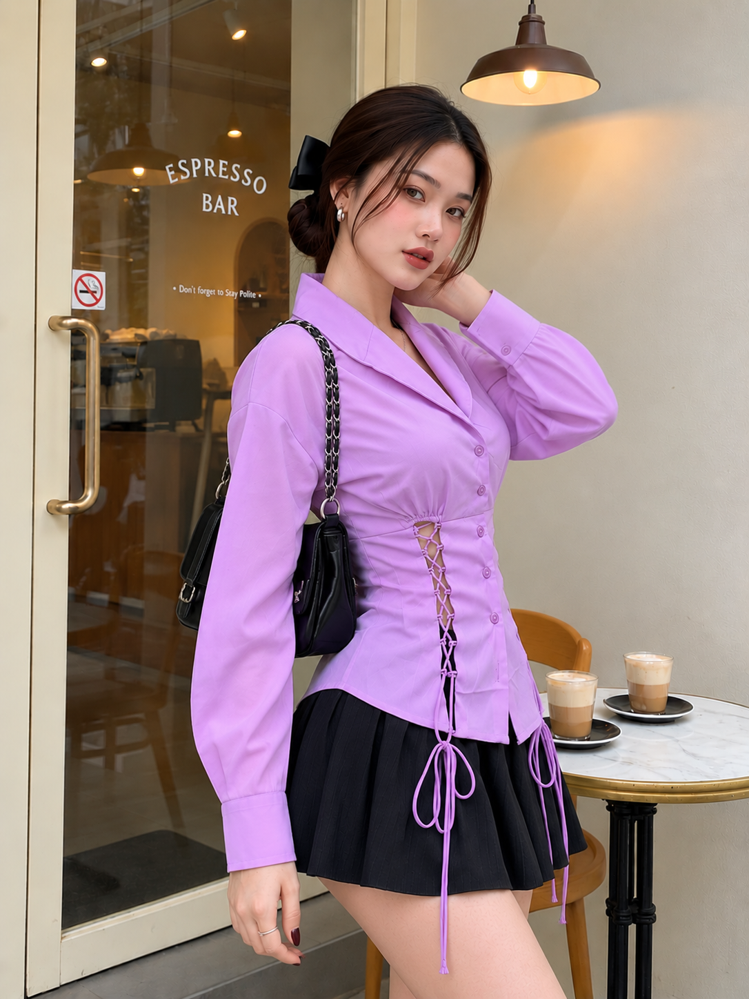 TANDUL Women Stylish Purple Detailed Shirt