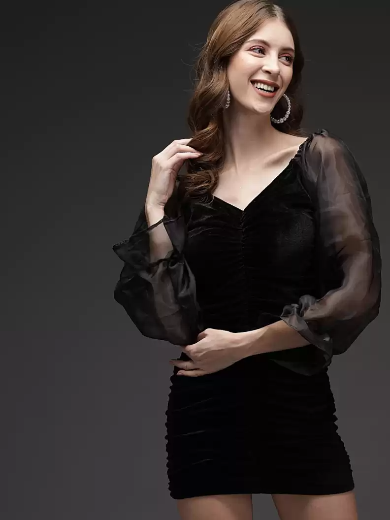TANDUL Women Bodycon Black Dress
