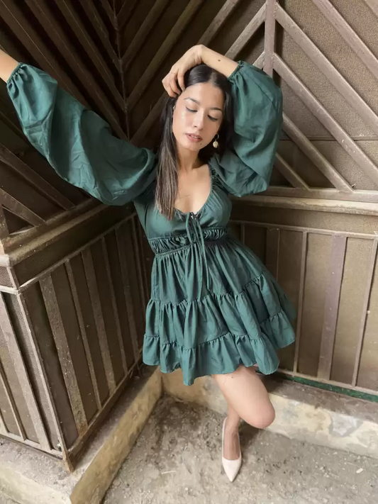 TANDUL Women Fit and Flare Green Dress