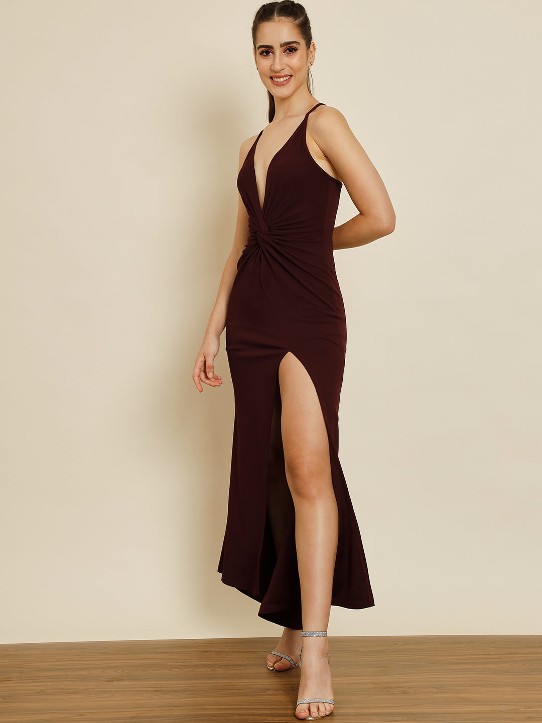TANDUL Women Maxi Maroon Dress