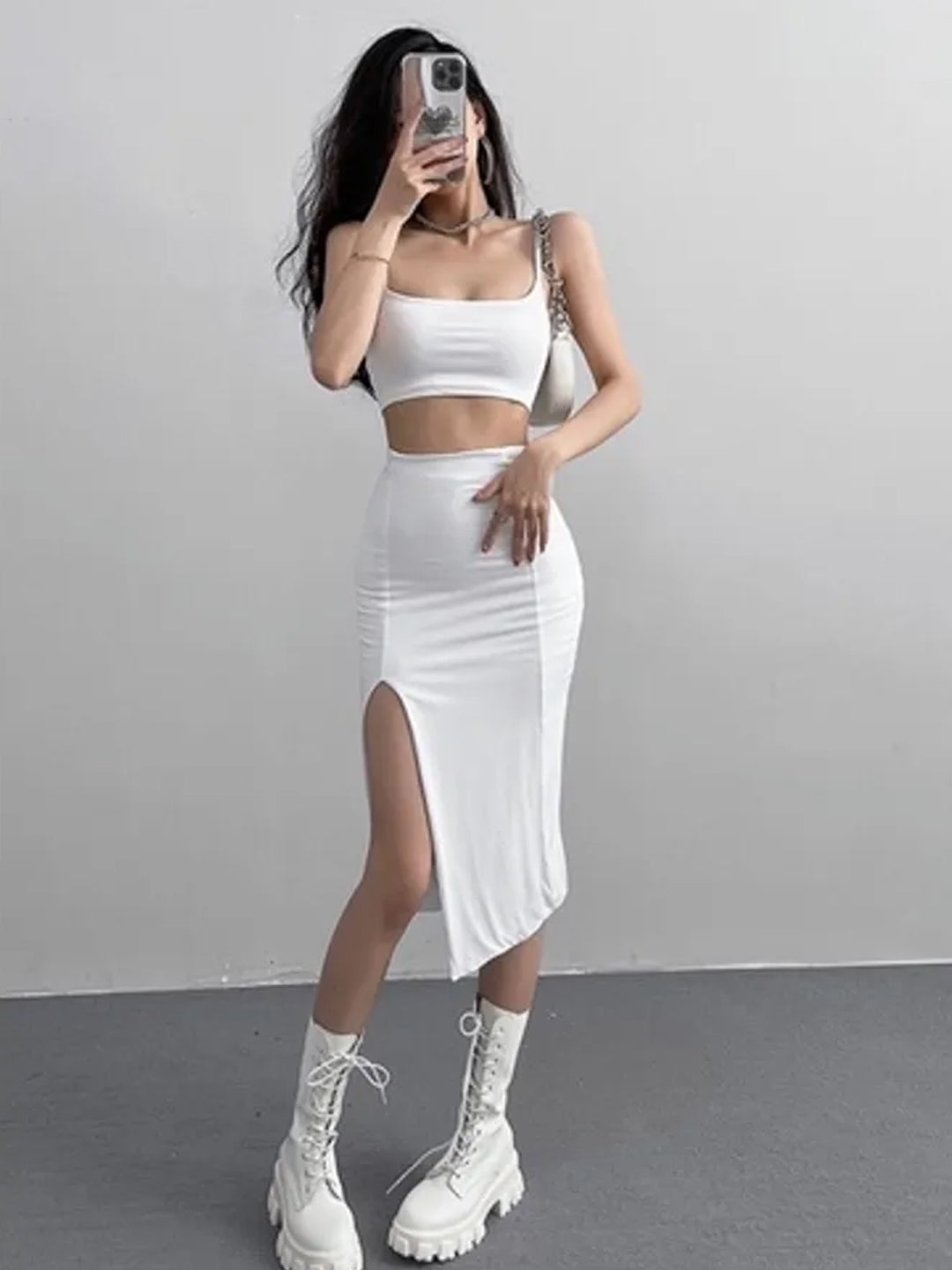 TANDUL  Women Bodycon White Dress