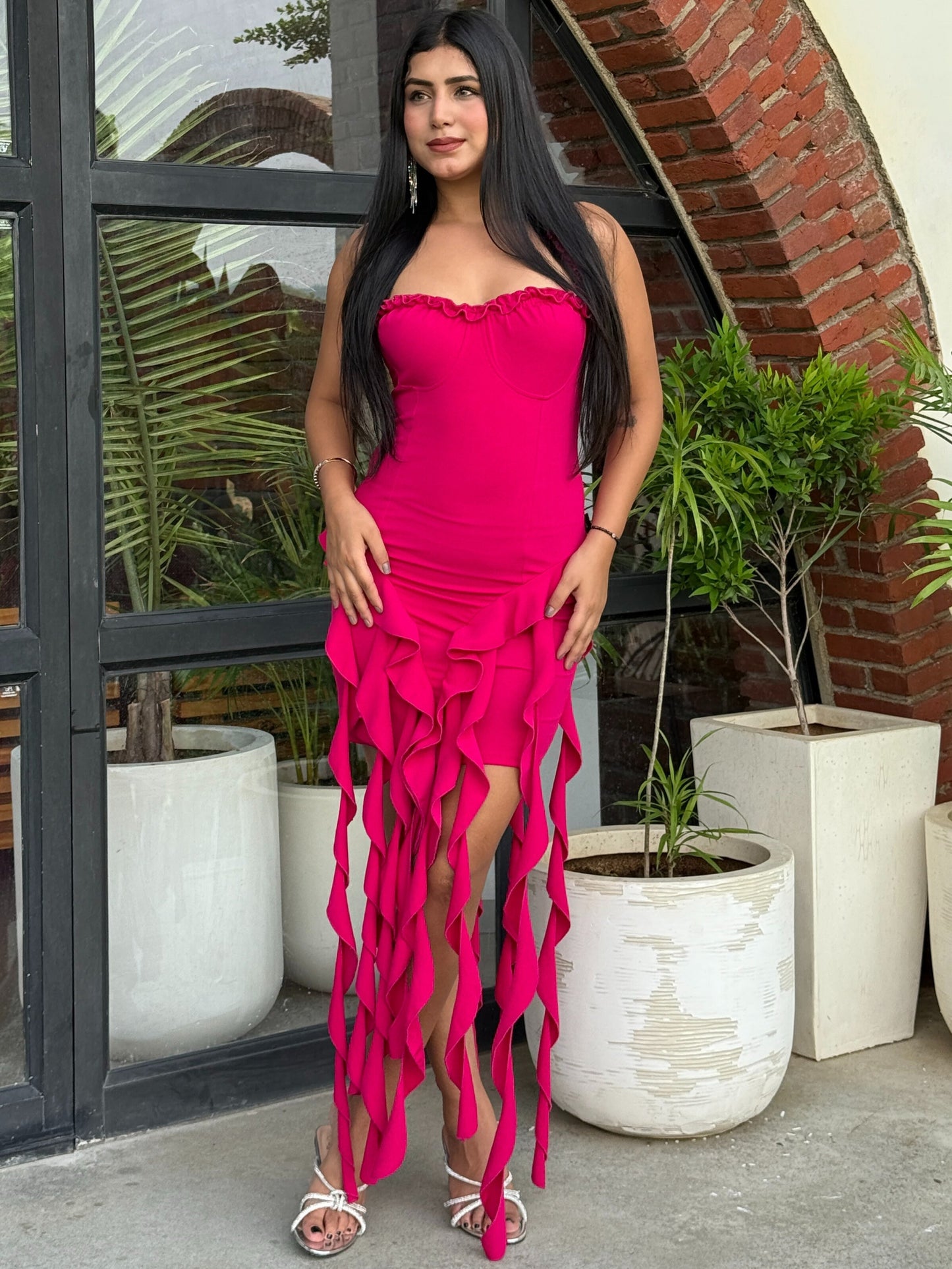 TANDUL Women Fuchsia Pink Dress