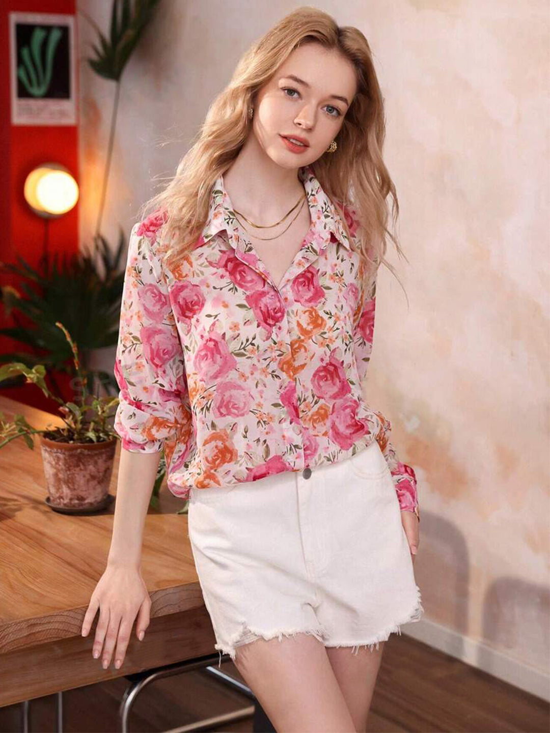 TANDUL  Women Regular Fit Printed Built-up Collar Casual Shirt