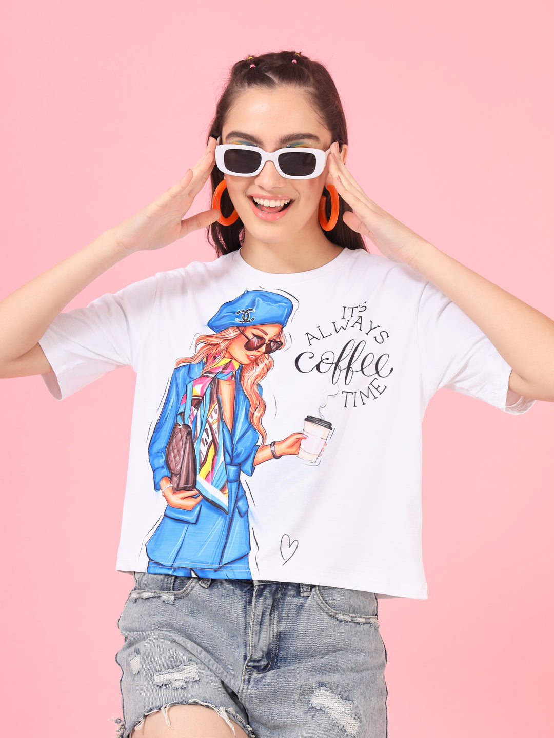 TANDUL Printed Women Round Neck Multicolor T-Shirt