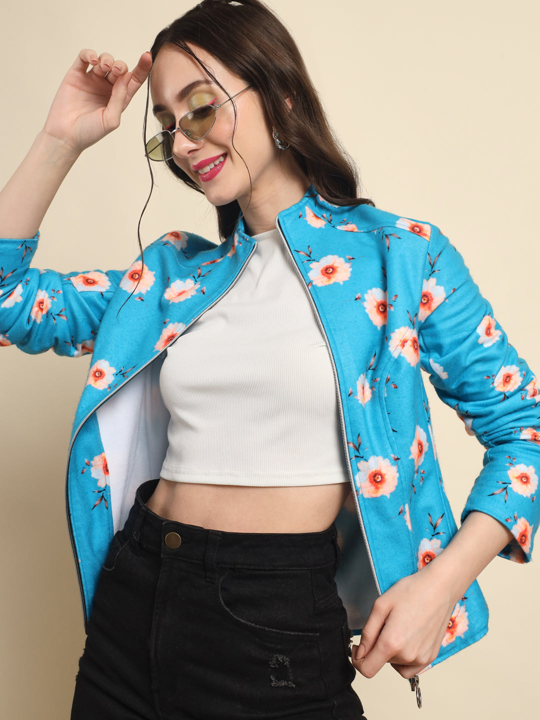 TANDUL  Women Printed Fleece Jacket