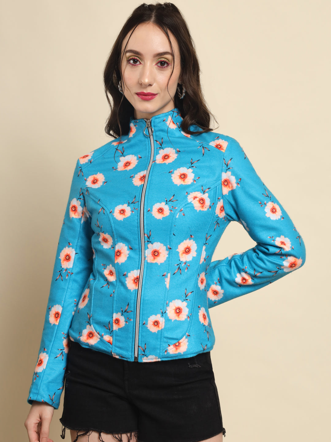 TANDUL  Women Printed Fleece Jacket