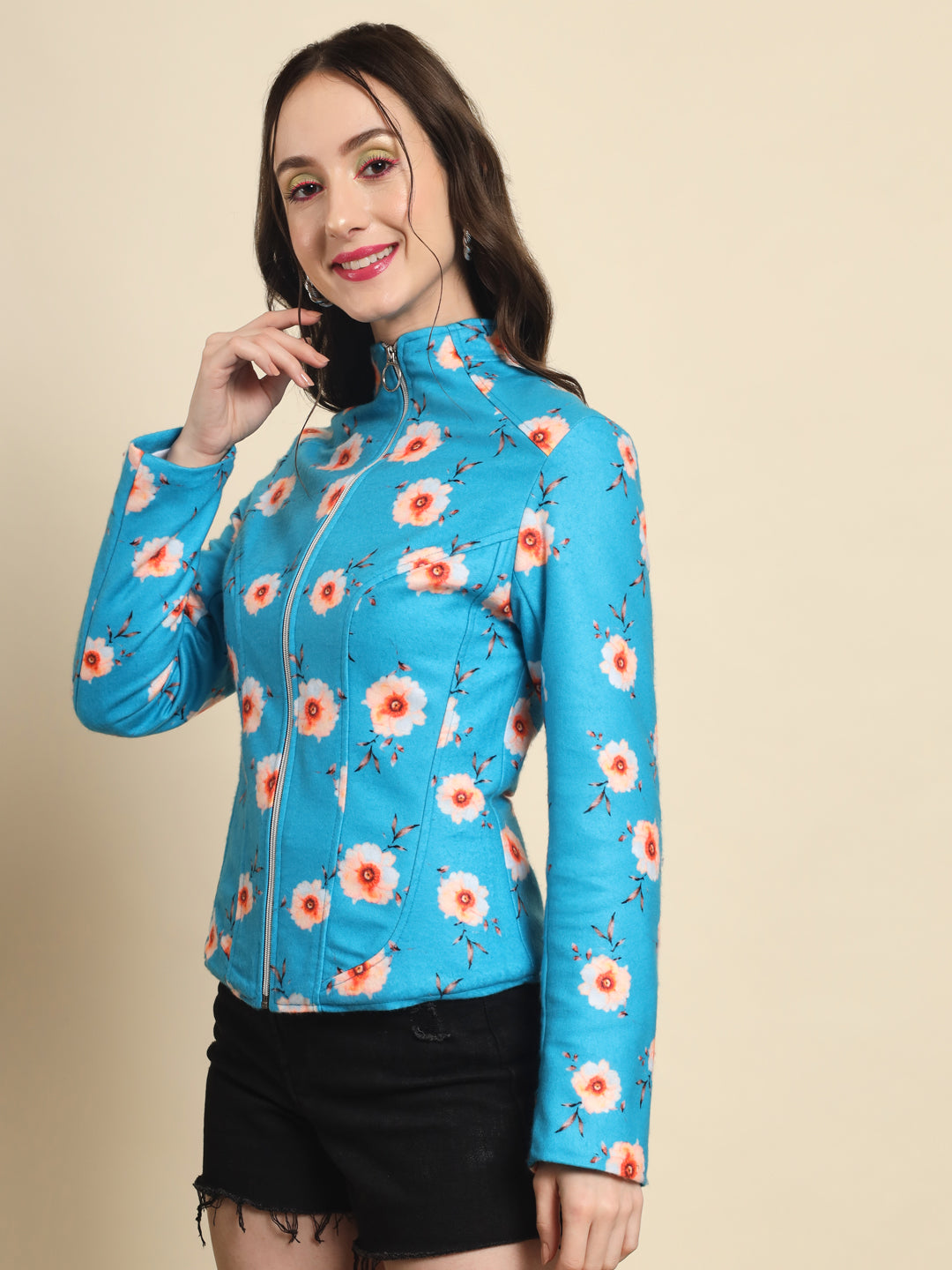 TANDUL  Women Printed Fleece Jacket