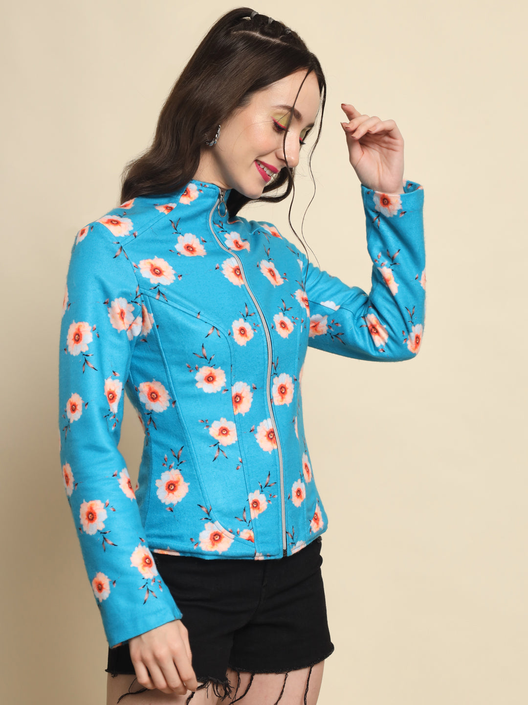 TANDUL  Women Printed Fleece Jacket