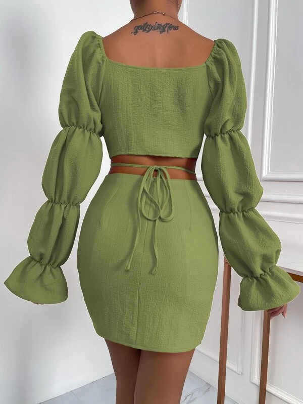 TANDUL Women Co-ords Green Dress