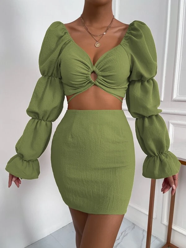 TANDUL Women Co-ords Green Dress