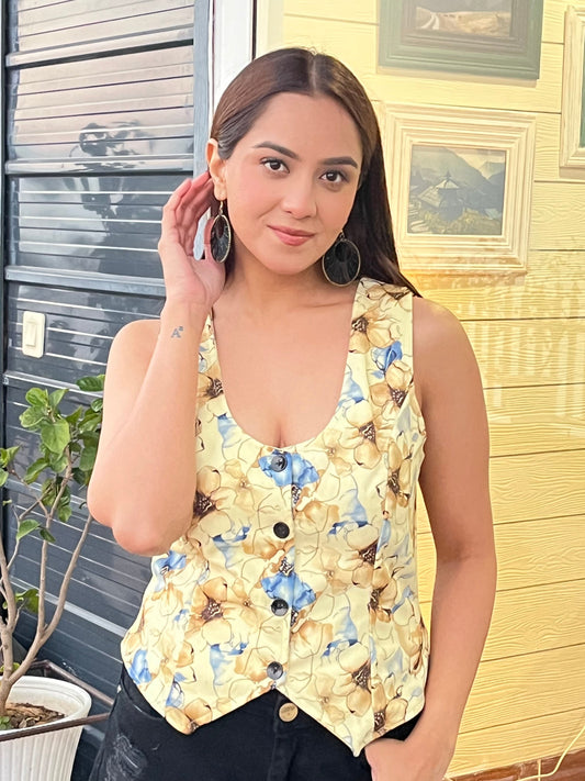 TANDUL Floral Print Women Waistcoat