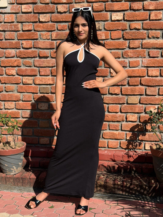 TANDUL Women Black Bodycon Long Dress