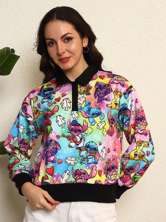 TANDUL Women Vibrant Cartoon Printed Sweatshirt