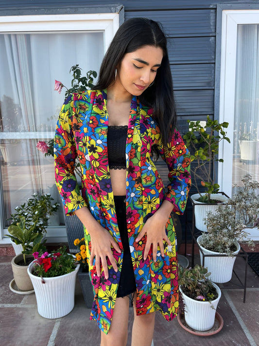 TANDUL Women Vibrant Multicolor Floral Printed Shrug
