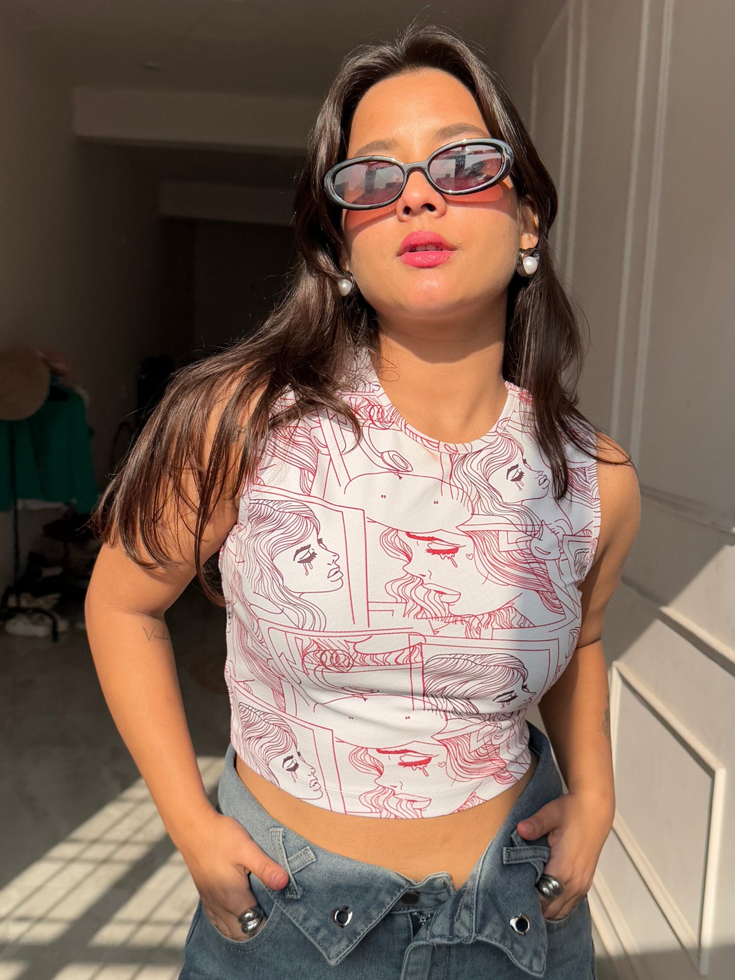 TANDUL  Casual Sleeveless Printed Women Multicolor Top