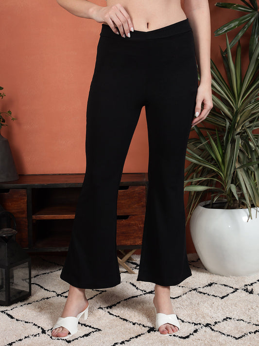 TANDUL Regular Fit Women Black Trousers