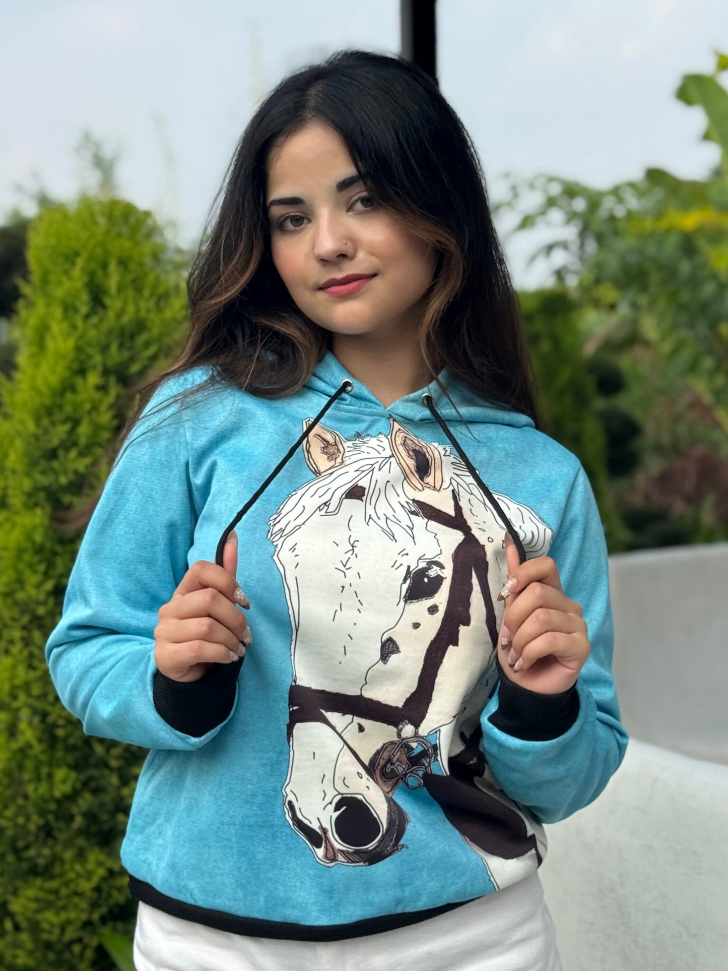 TANDUL Women Stunning Horse Printed Hoodie