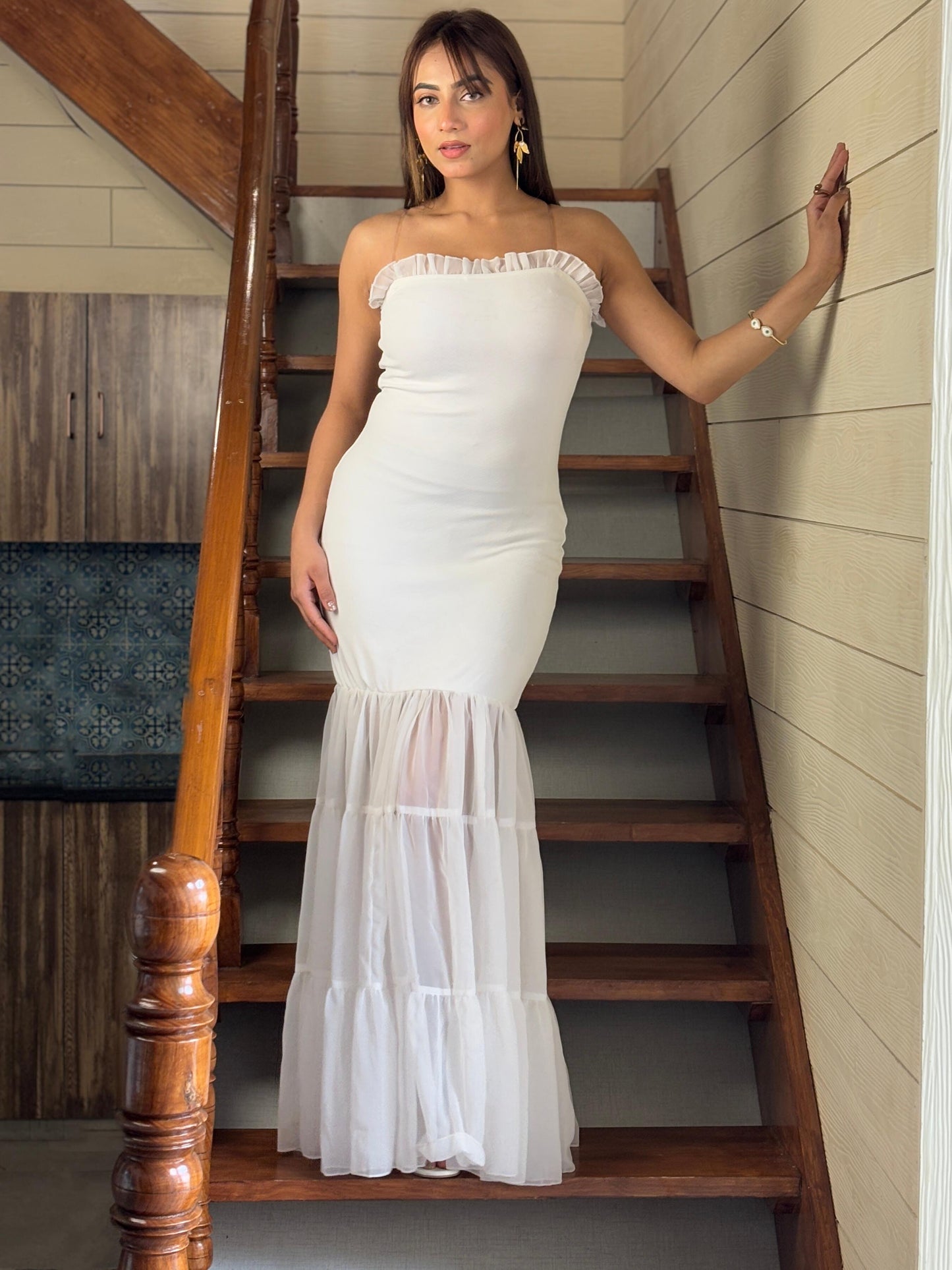 TANDUL Women Stunning White Dress