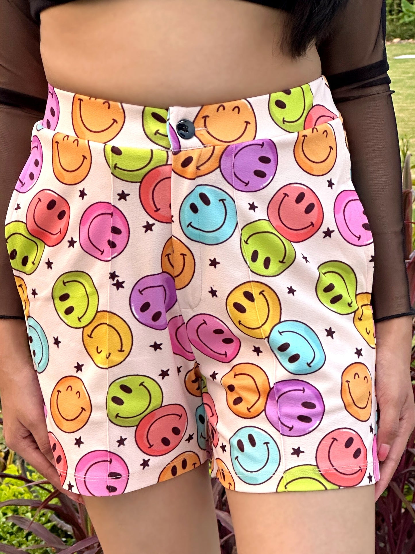 TANDUL Women Vibrant Smiley Face Shorts