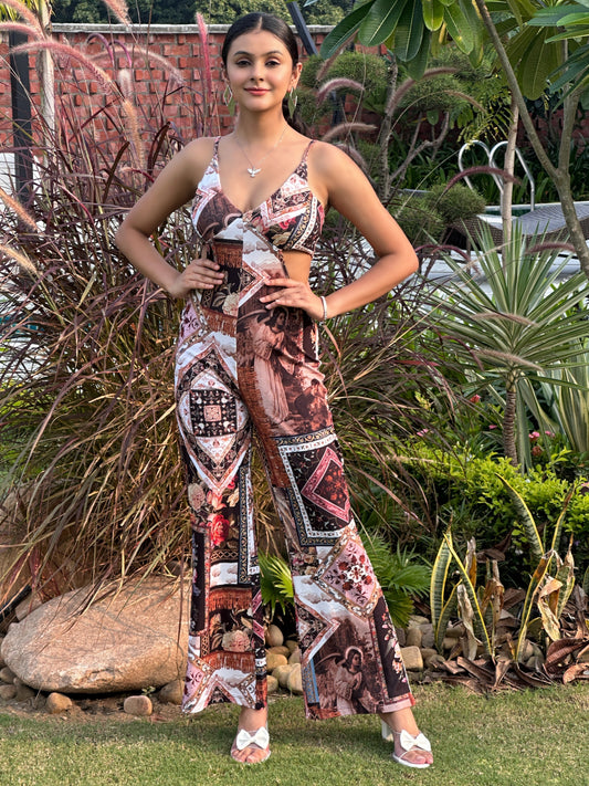 TANDUL Stunning Floral Printed Jumpsuit