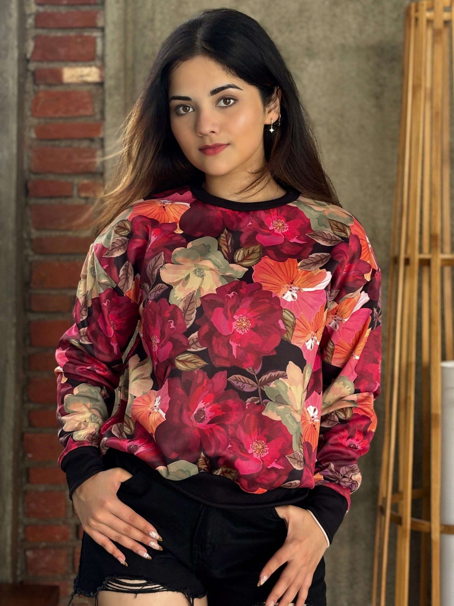 TANDUL Women Multicolor Floral Printed Sweatshirt