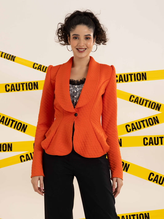 TANDUL Women Elegant Orange Blazer