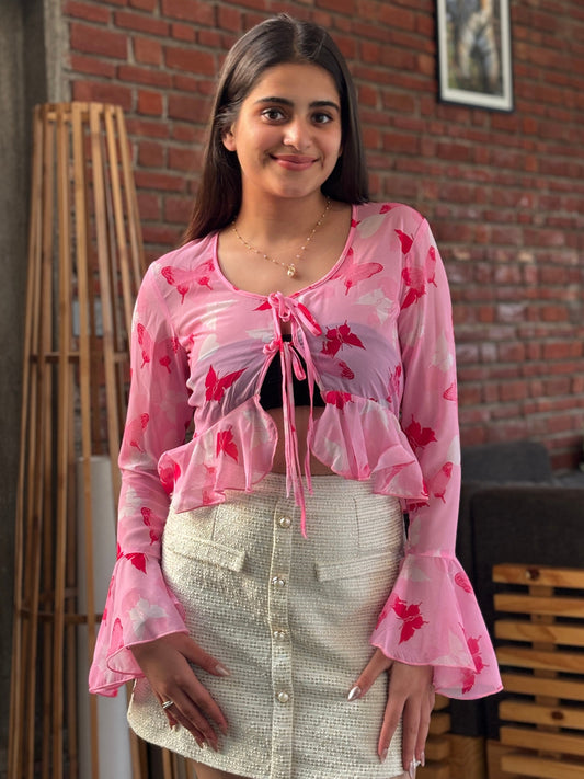TANDUL Women Charming Pink Printed Top