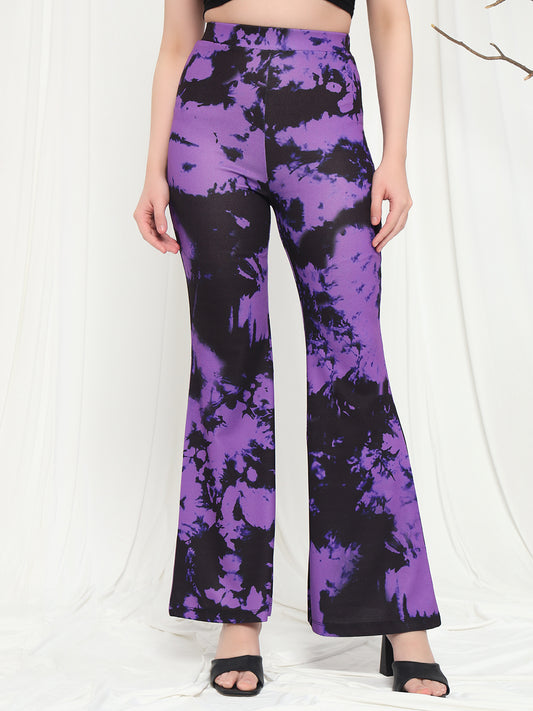 TANDUL  Women Regular Fit Purple Lycra Blend Trousers