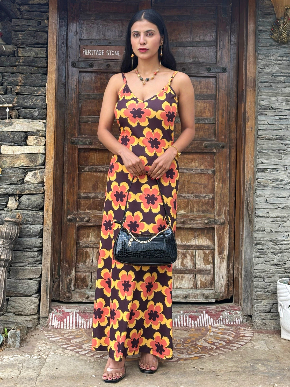 TANDUL Women's Vibrant Floral Printed Dress