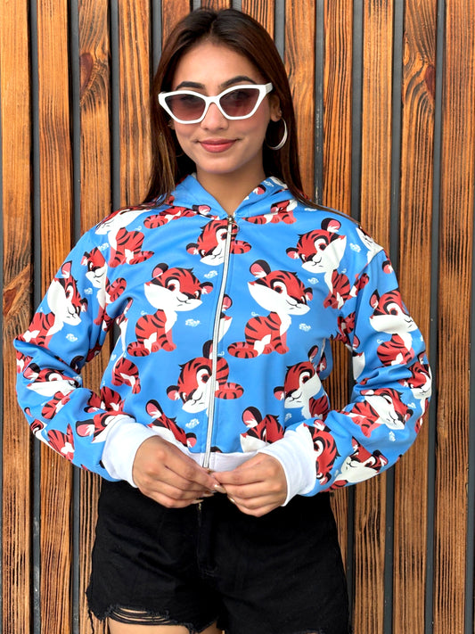 TANDUL Women Skyblue Printed Jacket