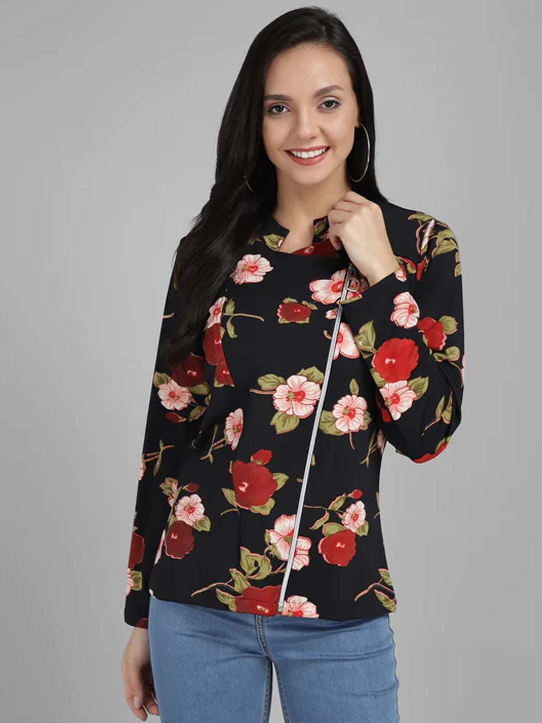 Women Printed Casual Jacket