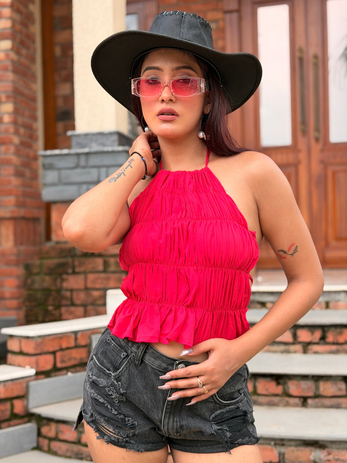 TANDUL Women Stunning Fuchsia Pink Top