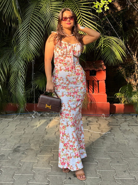 TANDUL  Women Maxi White, Orange, Green Dress