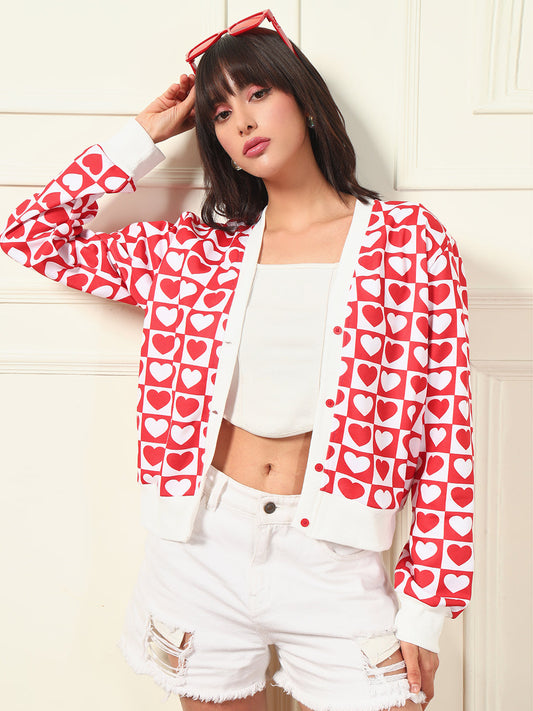TANDUL Women Charming Red and White Sweater