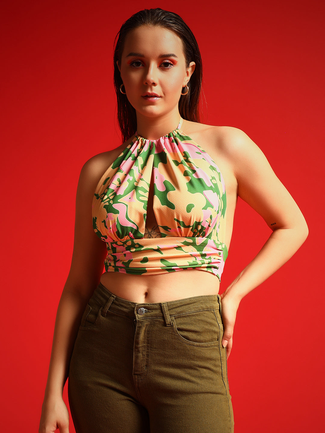 TANDUL  Casual Sleeveless Color Block Women Multicolor Top