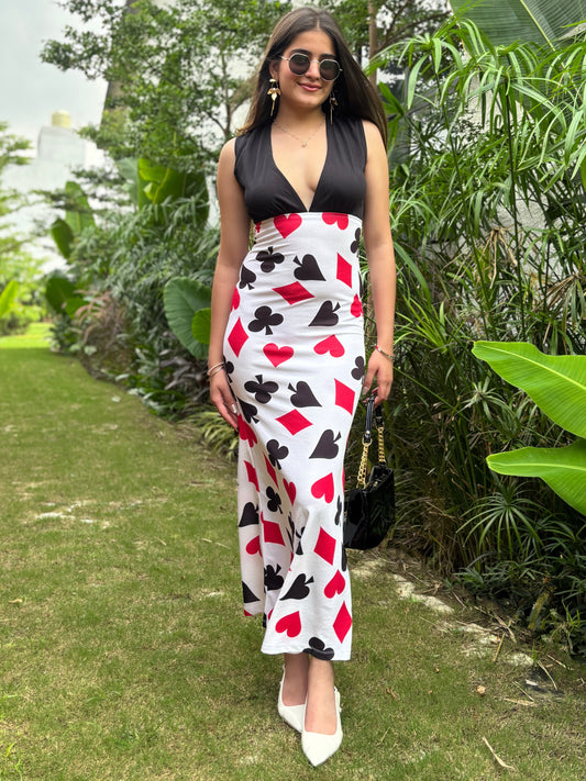 TANDUL Women Enchanting Playing Cards Dress