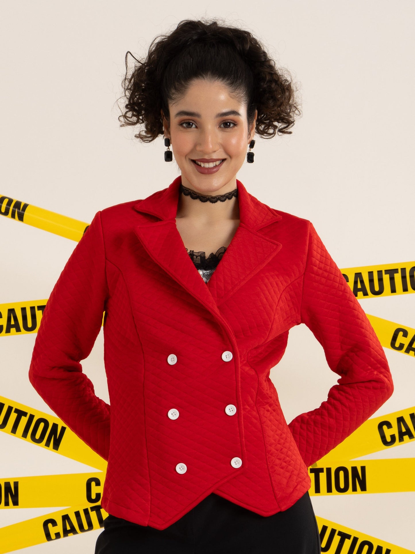 TANDUL Women Elegant Red Blazer