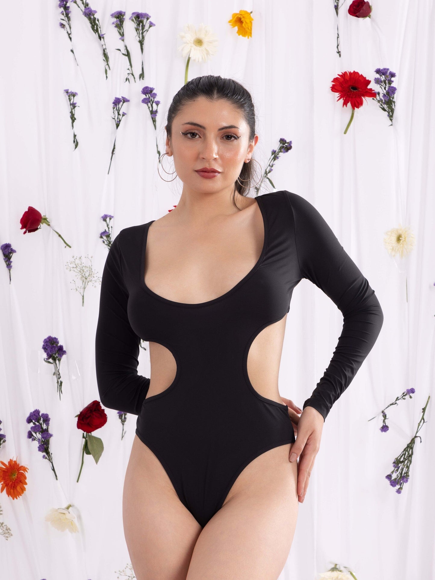ELTIRE  Shapewear Set Solid Black Lingerie Set