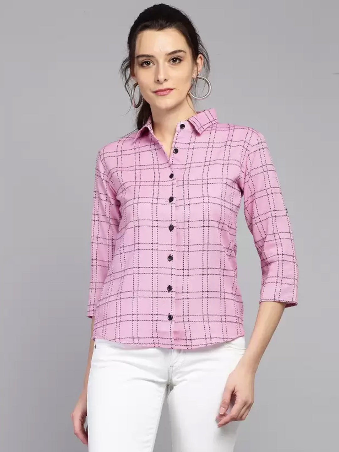 TANDUL  Women Regular Fit Printed Double Collar Formal Shirt