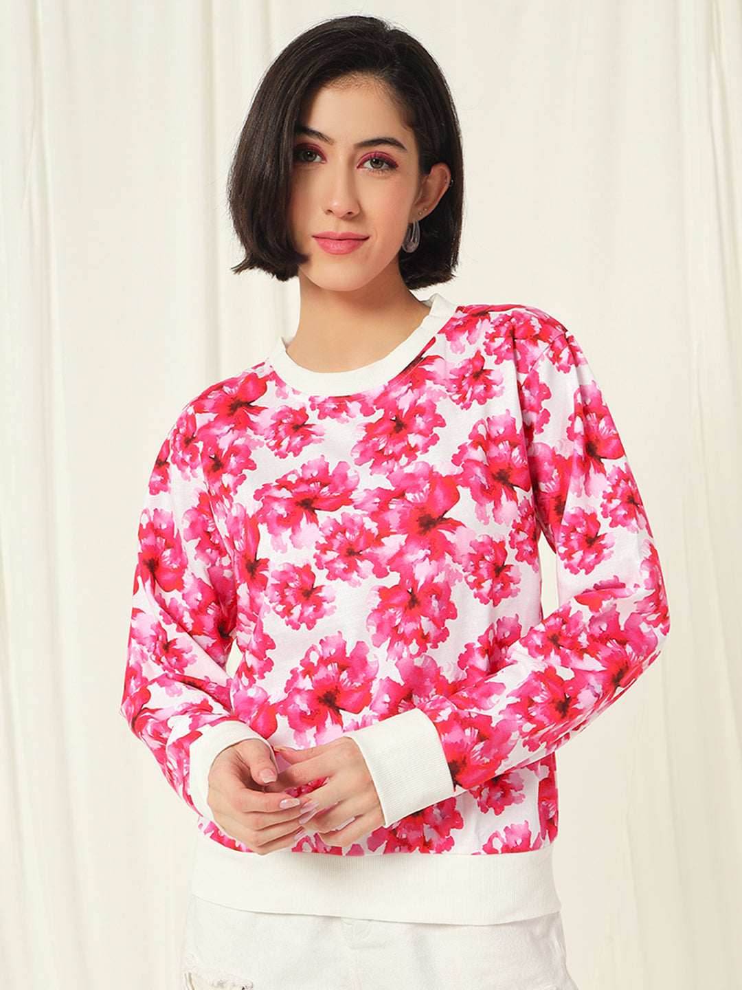 TANDUL  Women Full Sleeve Floral Print Sweatshirt