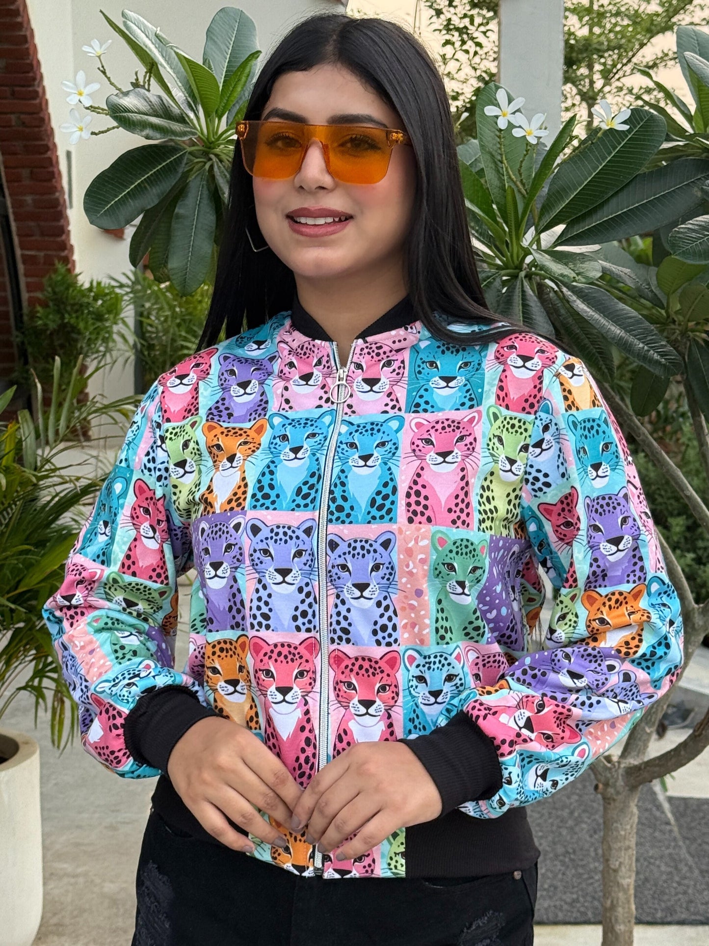 TANDUL Women Vibrant Cat Printed Jacket