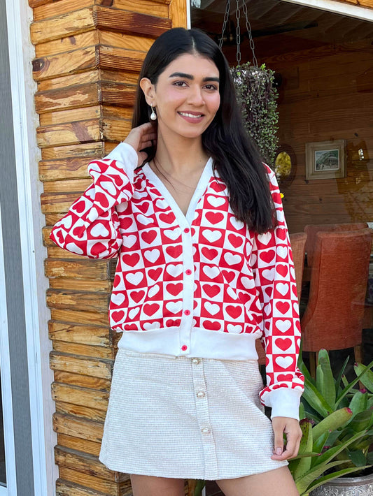 TANDUL Women Charming Red and White Sweater