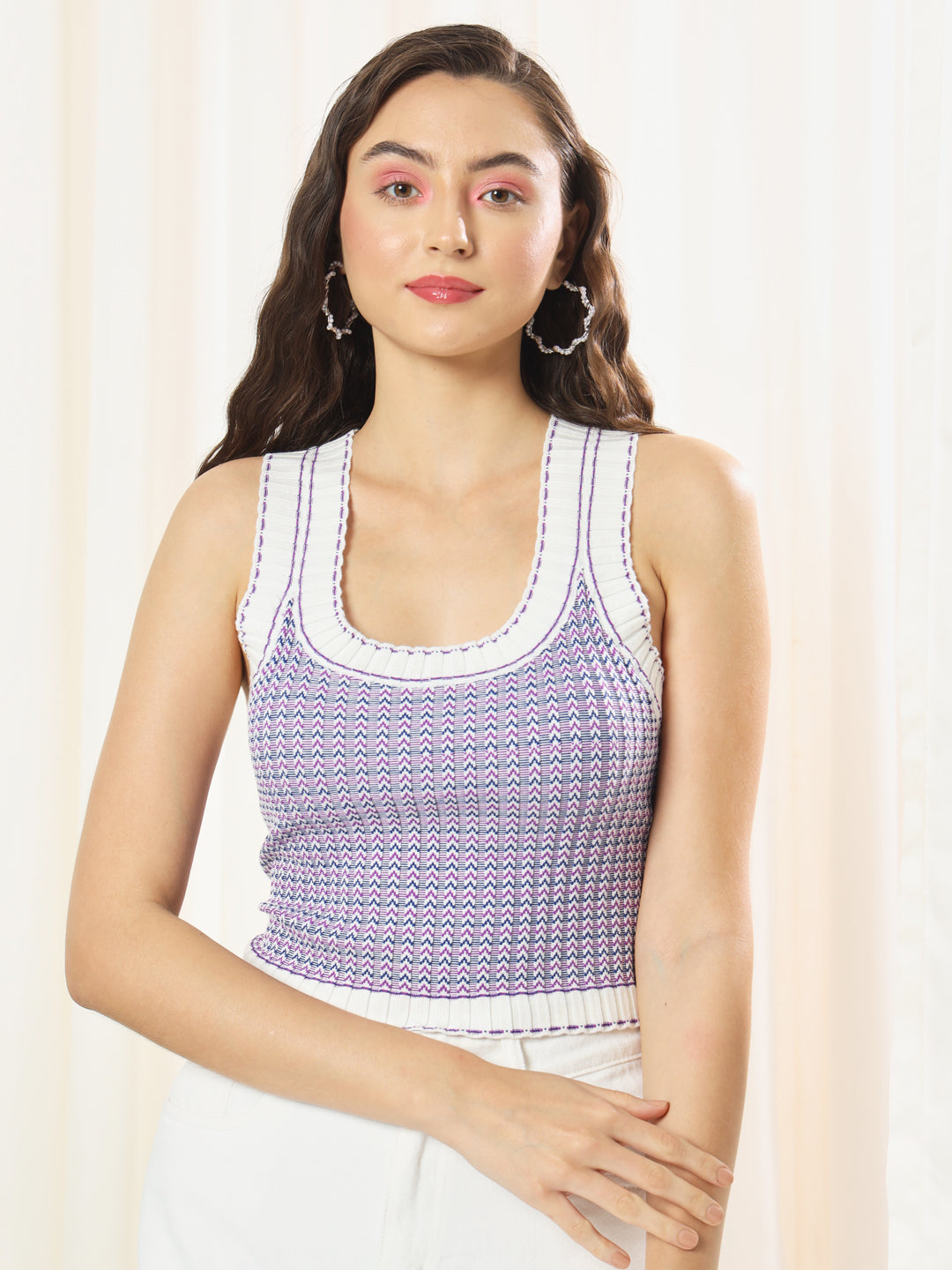 TANDUL  Casual Sleeveless Printed Women Multicolor Top