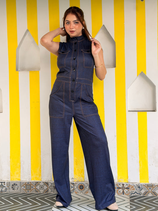 TANDUL Women Stunning Denim Printed Jumpsuit
