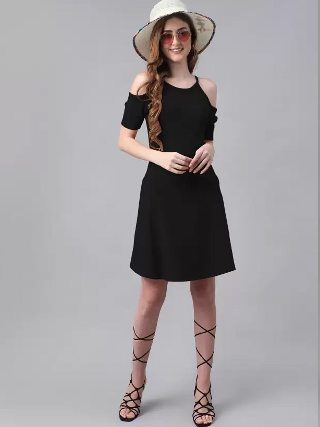 Women A-line Black Dress