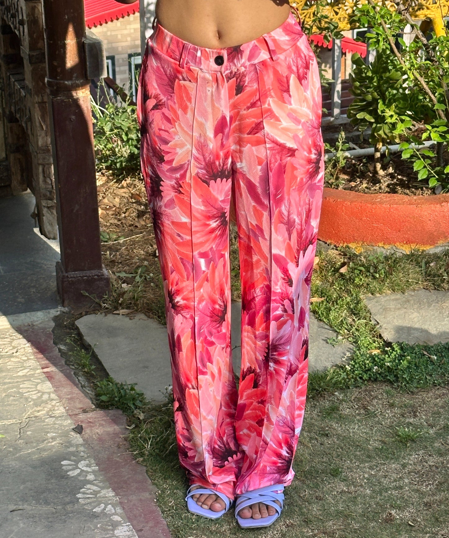 TANDUL Women Pink Feather Printed Trouser