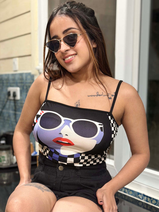 TANDUL Women Bold Look Spaghetti Top