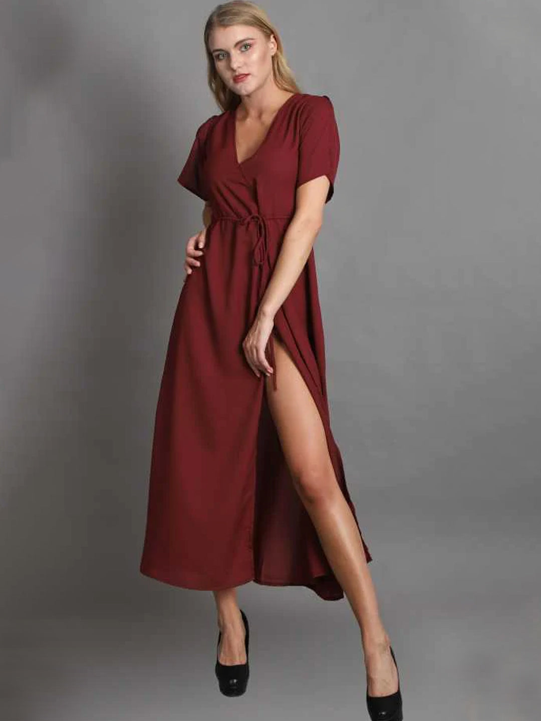 TANDUL  Women Maxi Maroon Dress